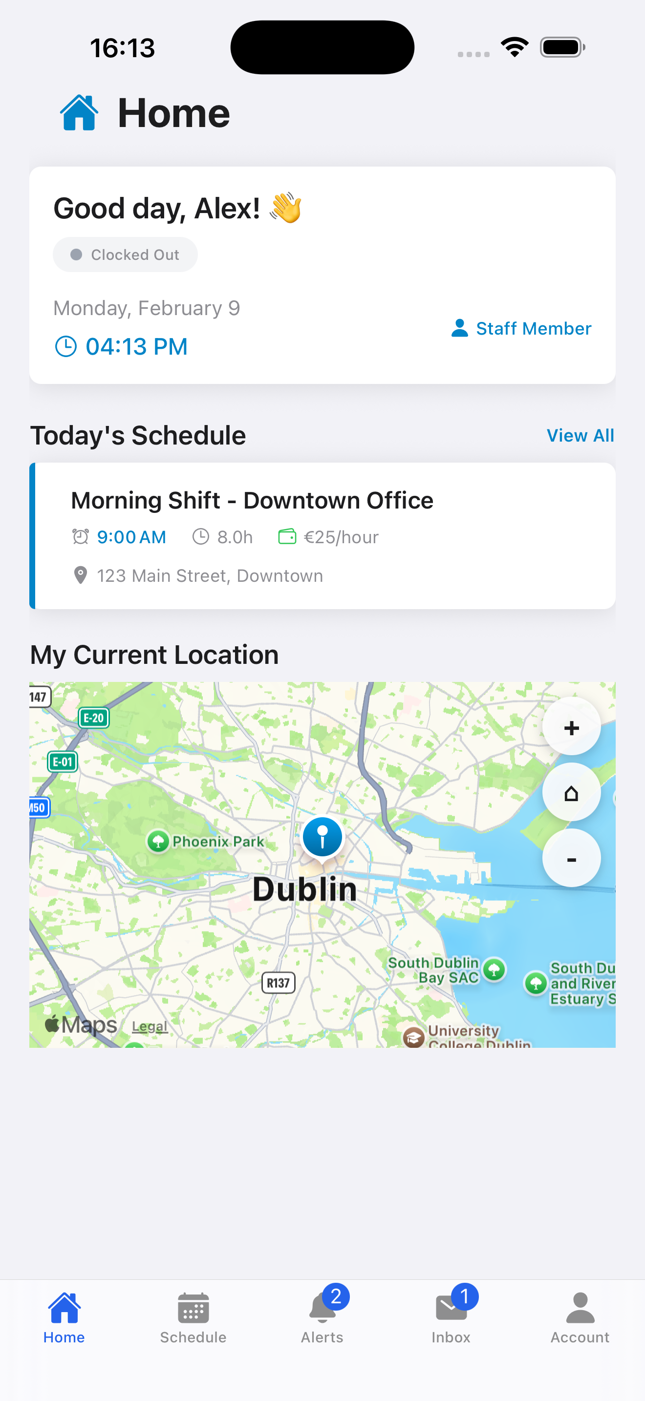 Spechs app home screen